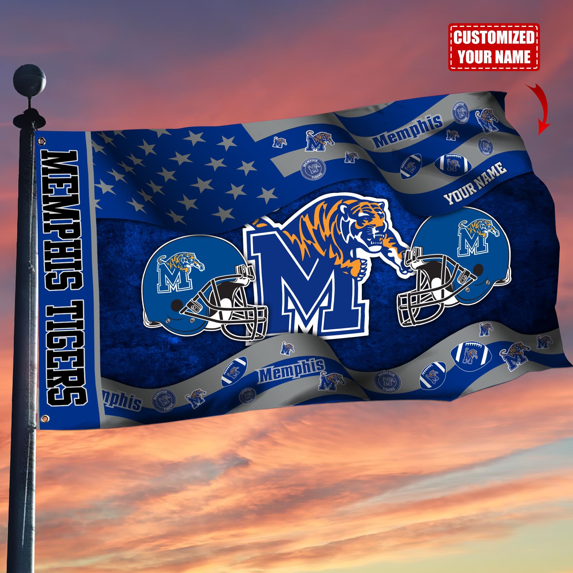 Memphis Tigers Custom Flag3x5ft, Let Your Flag Fly TT59114